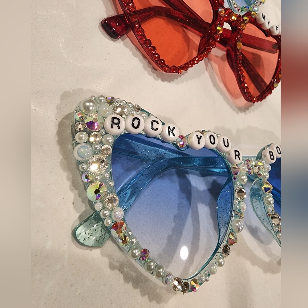 Backstreet Boys Bling Heart Sunglasses Crystal Sphere Tour Custom Rock Your Body - Picture 8 of 13